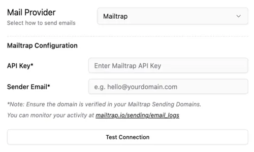 Mailtrap Configuration