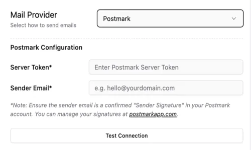 Postmark Configuration