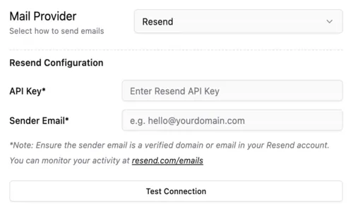 Resend Configuration